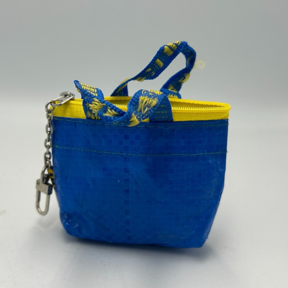 IKEA Bag Knolig Mini Zipper Coin Keychain Tote Key Blue Yard Sale Purse 2019 - Picture 3 of 6